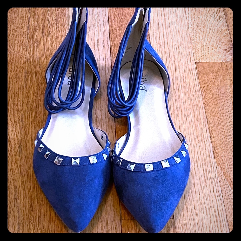Diba Navy Suede Flat shoes NWOT